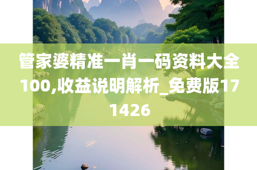 管家婆精准一肖一码资料大全100,收益说明解析_免费版171426