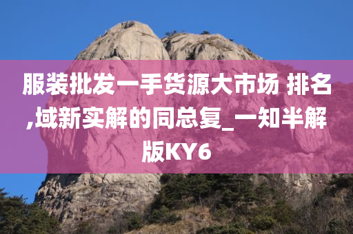 服装批发一手货源大市场 排名,域新实解的同总复_一知半解版KY6