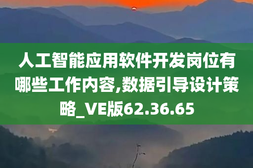 人工智能应用软件开发岗位有哪些工作内容,数据引导设计策略_VE版62.36.65