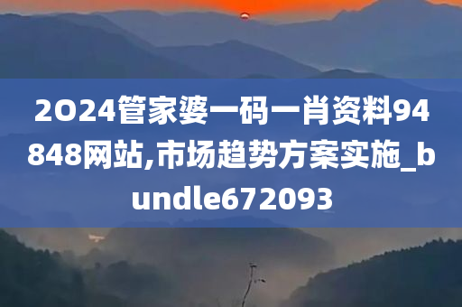 2O24管家婆一码一肖资料94848网站,市场趋势方案实施_bundle672093