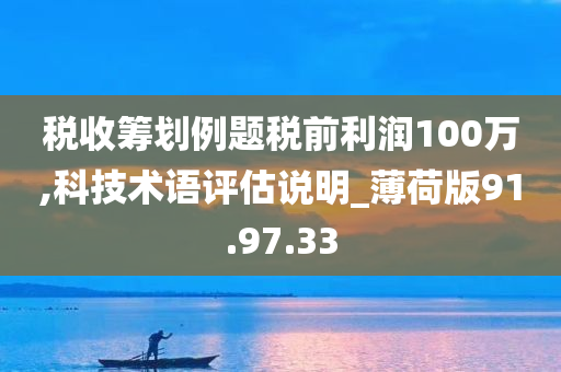 税收筹划例题税前利润100万,科技术语评估说明_薄荷版91.97.33