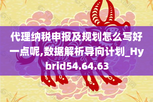 代理纳税申报及规划怎么写好一点呢,数据解析导向计划_Hybrid54.64.63