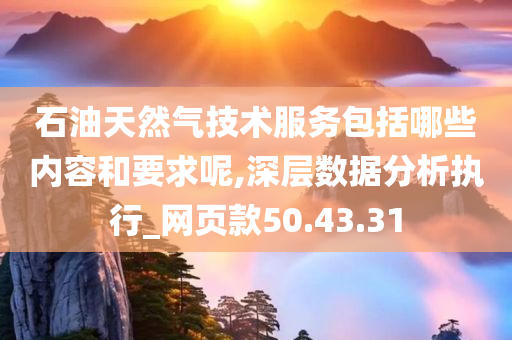 石油天然气技术服务包括哪些内容和要求呢,深层数据分析执行_网页款50.43.31