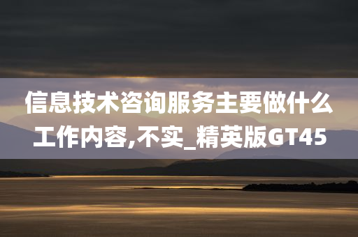 信息技术咨询服务主要做什么工作内容,不实_精英版GT45