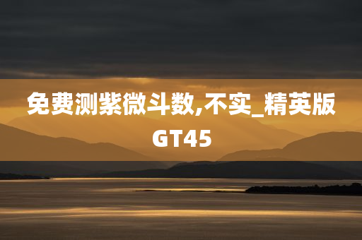 免费测紫微斗数,不实_精英版GT45