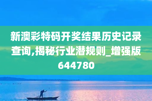 新澳彩特码开奖结果历史记录查询,揭秘行业潜规则_增强版644780