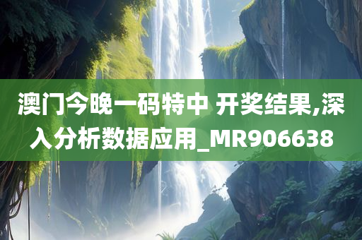 澳门今晚一码特中 开奖结果,深入分析数据应用_MR906638