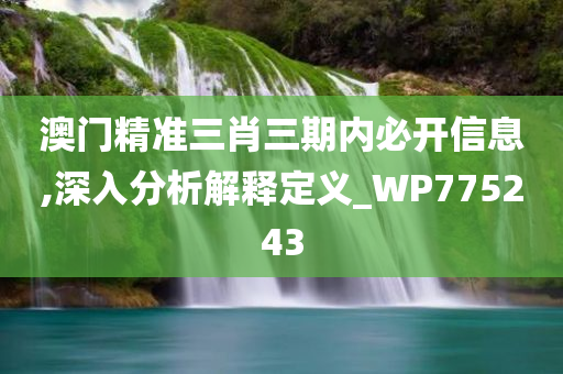 澳门精准三肖三期内必开信息,深入分析解释定义_WP775243