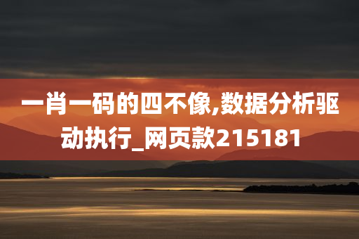 一肖一码的四不像,数据分析驱动执行_网页款215181