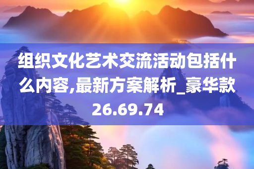 组织文化艺术交流活动包括什么内容,最新方案解析_豪华款26.69.74