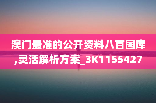 澳门最准的公开资料八百图库,灵活解析方案_3K1155427