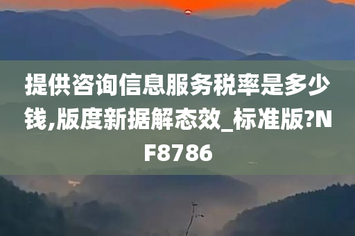 提供咨询信息服务税率是多少钱,版度新据解态效_标准版?NF8786