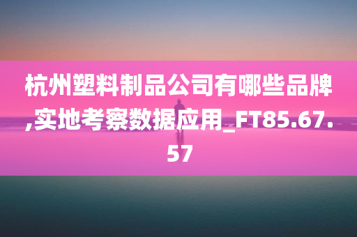 杭州塑料制品公司有哪些品牌,实地考察数据应用_FT85.67.57