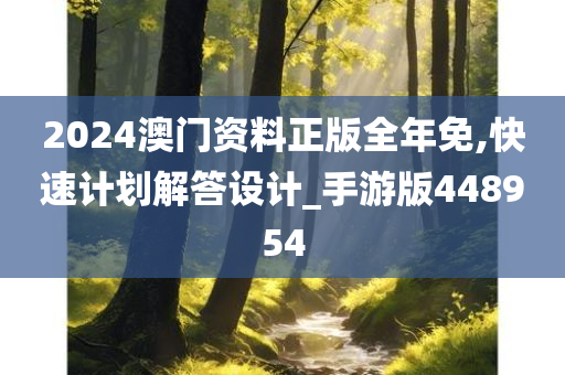 2024澳门资料正版全年免,快速计划解答设计_手游版448954