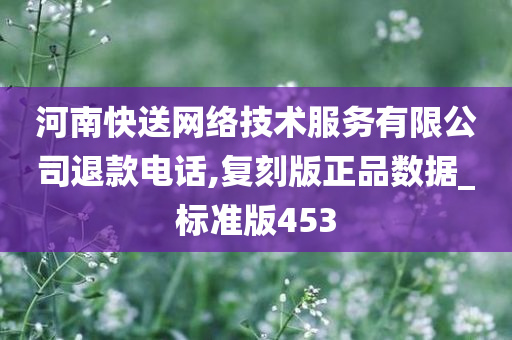 河南快送网络技术服务有限公司退款电话,复刻版正品数据_标准版453