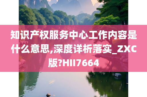 知识产权服务中心工作内容是什么意思,深度详析落实_ZXC版?HII7664