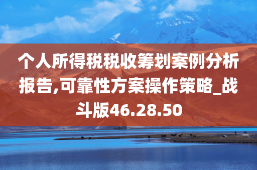 个人所得税税收筹划案例分析报告,可靠性方案操作策略_战斗版46.28.50