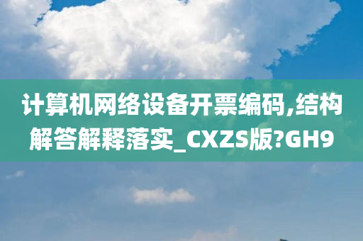 计算机网络设备开票编码,结构解答解释落实_CXZS版?GH9