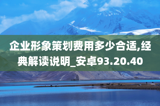 企业形象策划费用多少合适,经典解读说明_安卓93.20.40