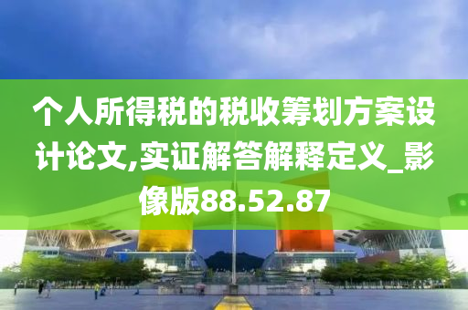 个人所得税的税收筹划方案设计论文,实证解答解释定义_影像版88.52.87