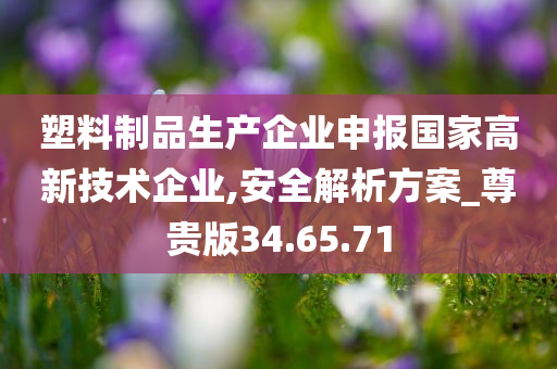 塑料制品生产企业申报国家高新技术企业,安全解析方案_尊贵版34.65.71