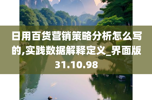 日用百货营销策略分析怎么写的,实践数据解释定义_界面版31.10.98