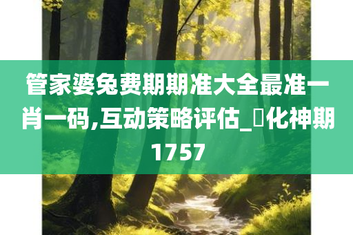 管家婆兔费期期准大全最准一肖一码,互动策略评估_‌化神期1757