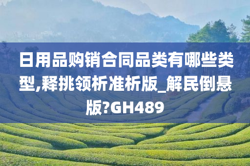 日用品购销合同品类有哪些类型,释挑领析准析版_解民倒悬版?GH489