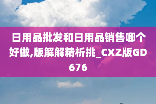 日用品批发和日用品销售哪个好做,版解解精析挑_CXZ版GD676