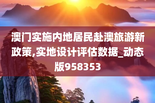 澳门实施内地居民赴澳旅游新政策,实地设计评估数据_动态版958353