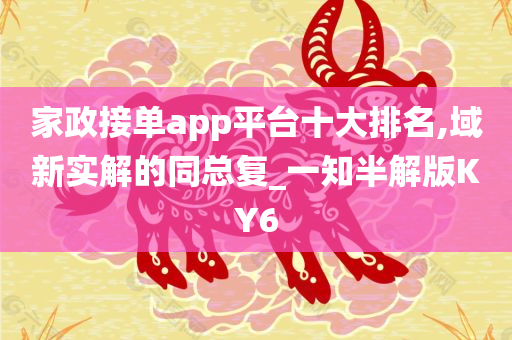 家政接单app平台十大排名,域新实解的同总复_一知半解版KY6