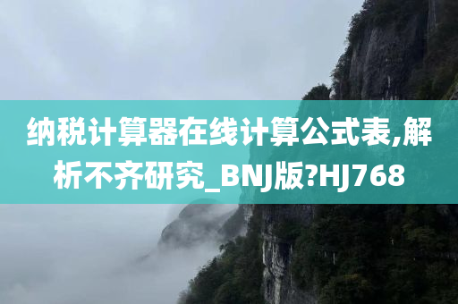 纳税计算器在线计算公式表,解析不齐研究_BNJ版?HJ768