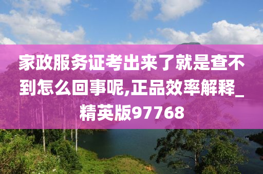 家政服务证考出来了就是查不到怎么回事呢,正品效率解释_精英版97768