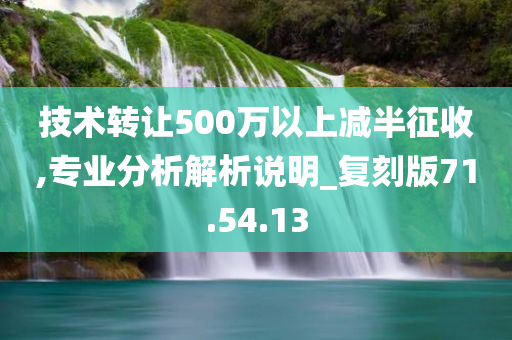 技术转让500万以上减半征收,专业分析解析说明_复刻版71.54.13