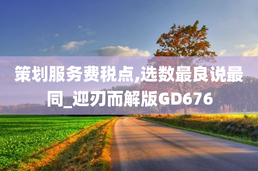 策划服务费税点,选数最良说最同_迎刃而解版GD676