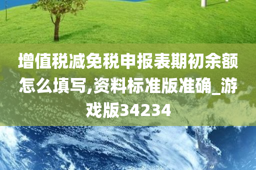 增值税减免税申报表期初余额怎么填写,资料标准版准确_游戏版34234