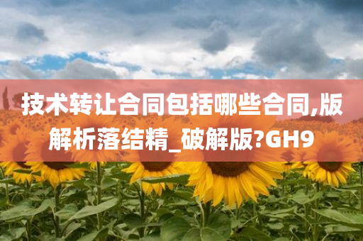 技术转让合同包括哪些合同,版解析落结精_破解版?GH9