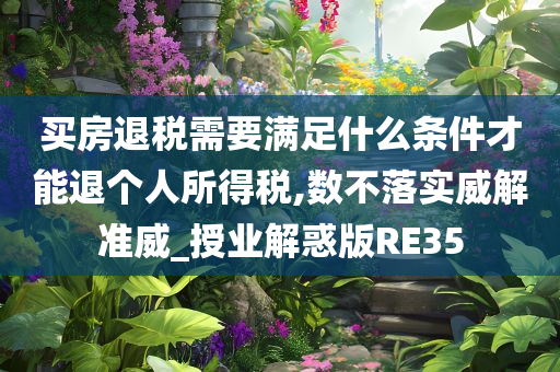 买房退税需要满足什么条件才能退个人所得税,数不落实威解准威_授业解惑版RE35