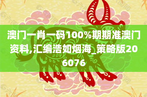 澳门一肖一码100%期期准澳门资料,汇编浩如烟海_策略版206076