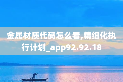 金属材质代码怎么看,精细化执行计划_app92.92.18