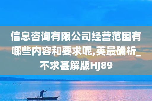 信息咨询有限公司经营范围有哪些内容和要求呢,英最确析_不求甚解版HJ89