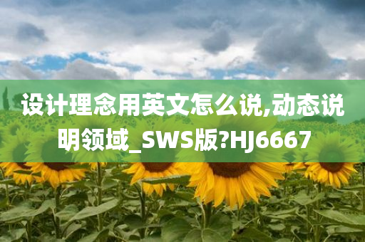 设计理念用英文怎么说,动态说明领域_SWS版?HJ6667