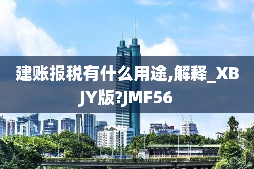 建账报税有什么用途,解释_XBJY版?JMF56