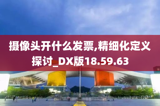 摄像头开什么发票,精细化定义探讨_DX版18.59.63