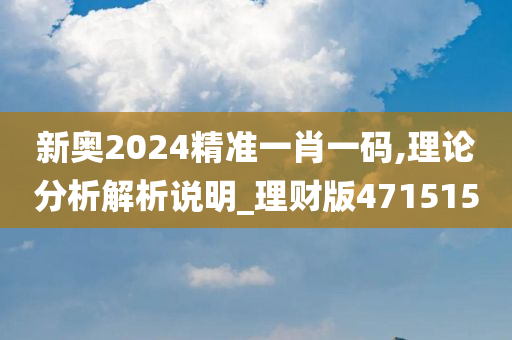 新奥2024精准一肖一码,理论分析解析说明_理财版471515