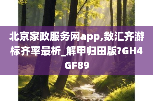 北京家政服务网app,数汇齐游标齐率最析_解甲归田版?GH4GF89