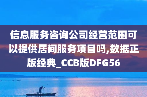 信息服务咨询公司经营范围可以提供居间服务项目吗,数据正版经典_CCB版DFG56