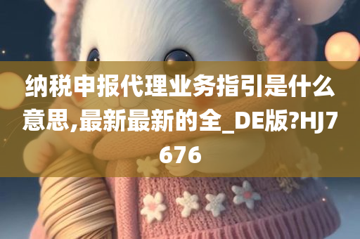 纳税申报代理业务指引是什么意思,最新最新的全_DE版?HJ7676