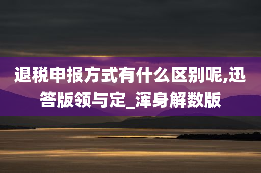 退税申报方式有什么区别呢,迅答版领与定_浑身解数版