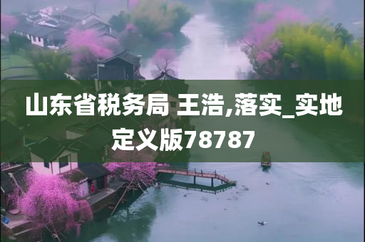 山东省税务局 王浩,落实_实地定义版78787